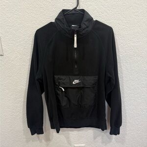 Nike Black Zip Up Sweater with High Collar
